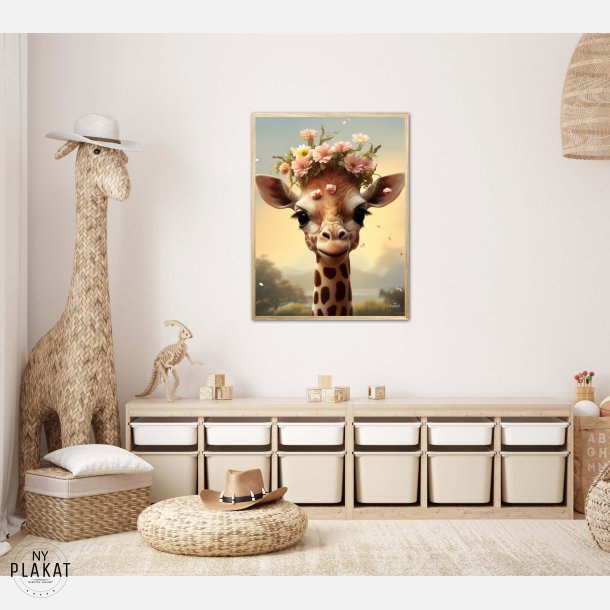 Giraffens Blomsterdrm - Giraf Plakat 10