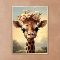 Giraffens Blomsterdrm - Giraf Plakat 10