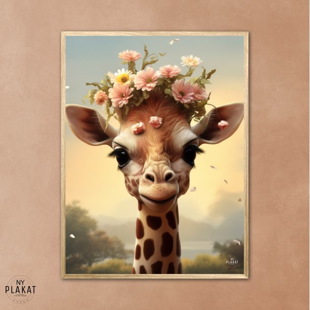 Giraffens Blomsterdrm - Giraf Plakat 10
