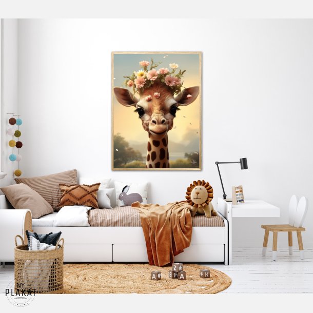 Giraffens Blomsterdrm - Giraf Plakat 10