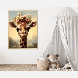 Giraffens Blomsterdrm - Giraf Plakat 10