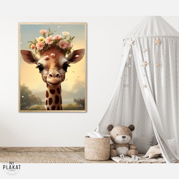Giraffens Blomsterdrm - Giraf Plakat 10