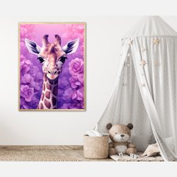 Giraffens Lilla Rosedrm - Giraf Plakat 25