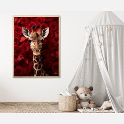 Giraffens Krlighed til Rde Roser - Giraf Plakat 17