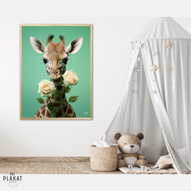 Giraffens Blomsterdans - Giraf Plakat 18
