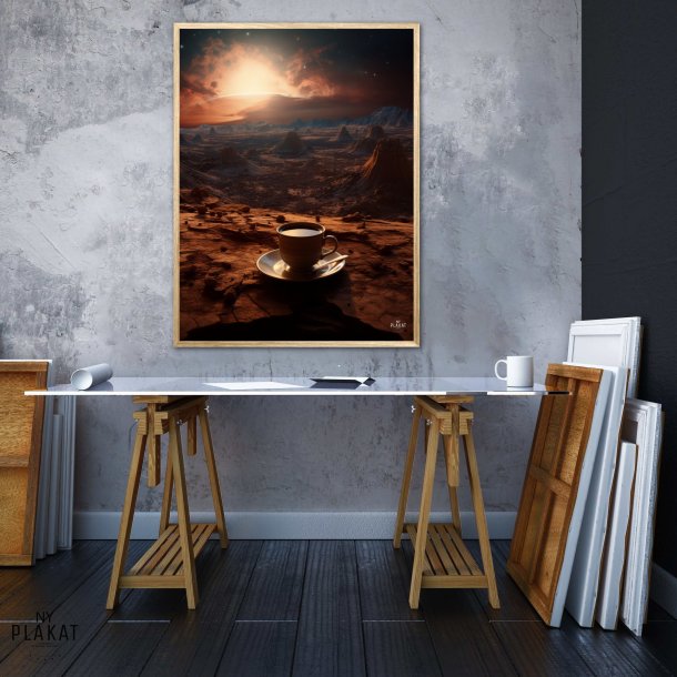 Kaffe et fjernt sted plakat