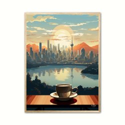 Cityscape Coffee Dream plakat
