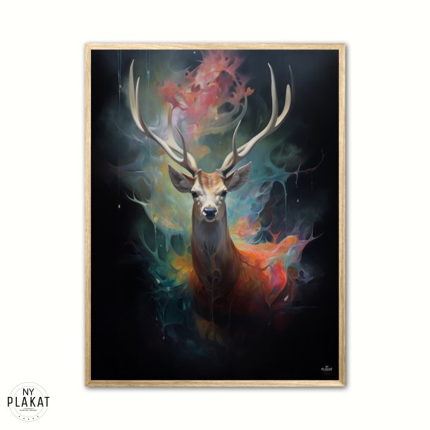 Stag's Radiant Rainbow Journey - Plakat