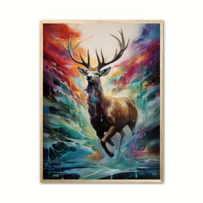 Majestic Stag in the Rainbow's Embrace - Plakat