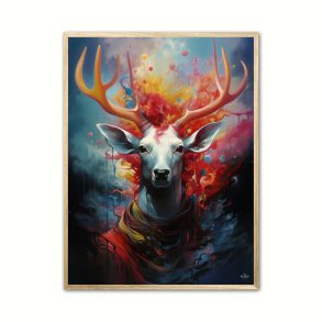 Nebulous Beauty Stag's Dynamic Pose - Plakat