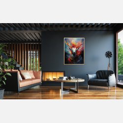 Nebulous Beauty Stag's Dynamic Pose - Plakat