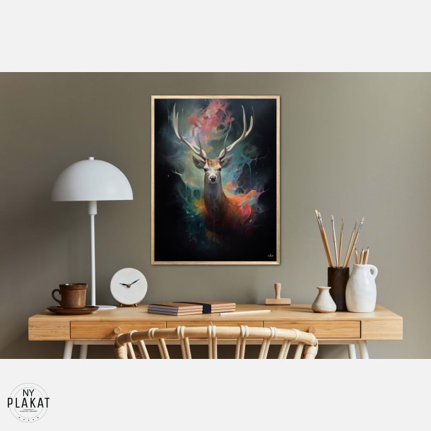 Stag's Radiant Rainbow Journey - Plakat