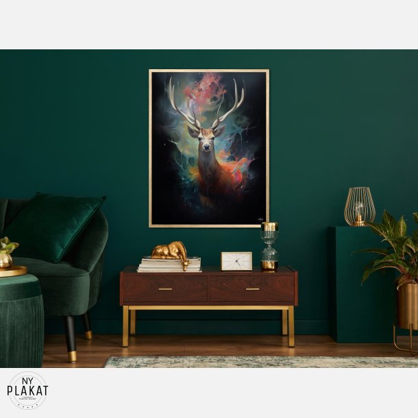 Stag's Radiant Rainbow Journey - Plakat