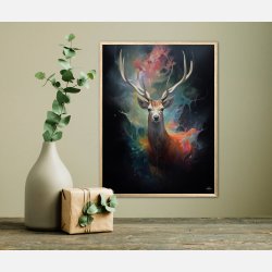 Stag's Radiant Rainbow Journey - Plakat