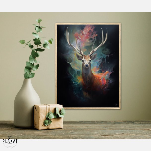 Stag's Radiant Rainbow Journey - Plakat