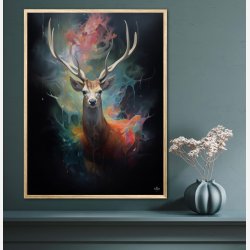 Stag's Radiant Rainbow Journey - Plakat