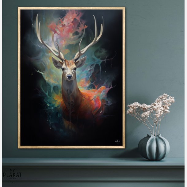 Stag's Radiant Rainbow Journey - Plakat