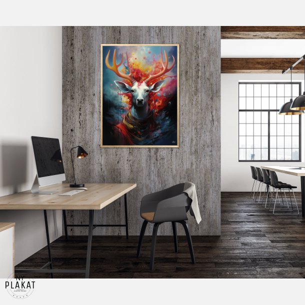 Nebulous Beauty Stag's Dynamic Pose - Plakat