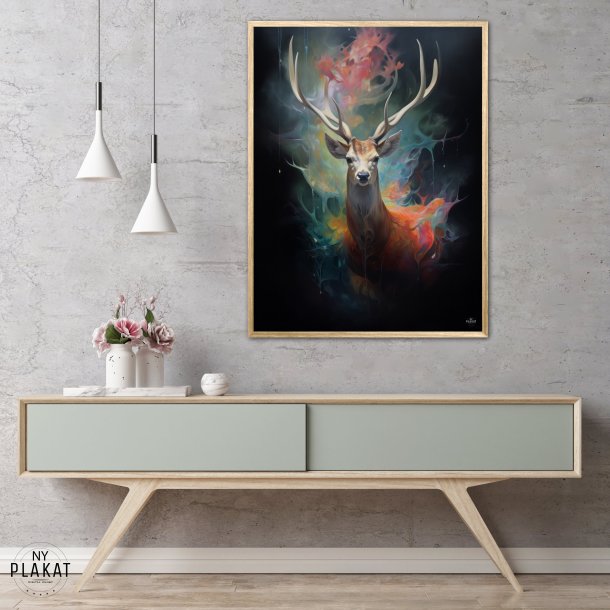 Stag's Radiant Rainbow Journey - Plakat