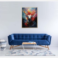 Nebulous Beauty Stag's Dynamic Pose - Plakat