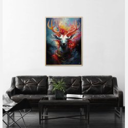 Nebulous Beauty Stag's Dynamic Pose - Plakat