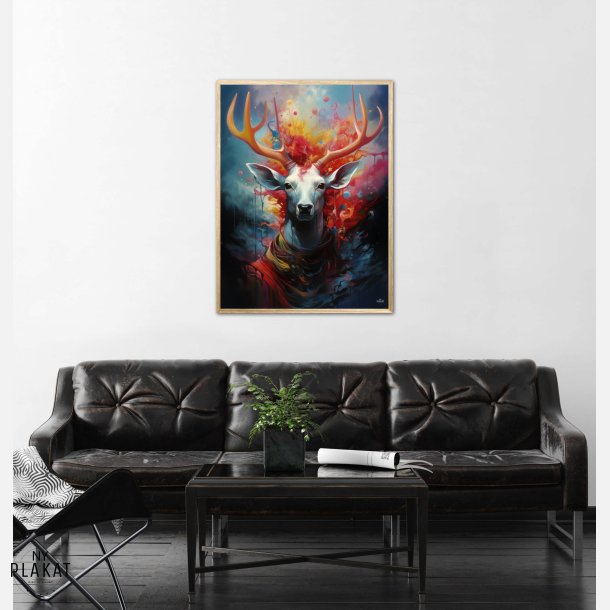 Nebulous Beauty Stag's Dynamic Pose - Plakat