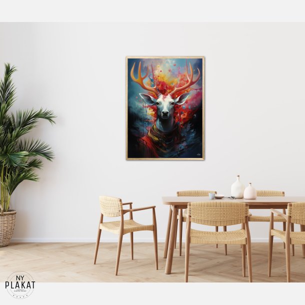 Nebulous Beauty Stag's Dynamic Pose - Plakat