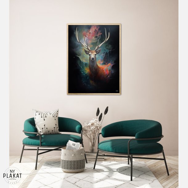 Stag's Radiant Rainbow Journey - Plakat