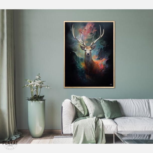 Stag's Radiant Rainbow Journey - Plakat