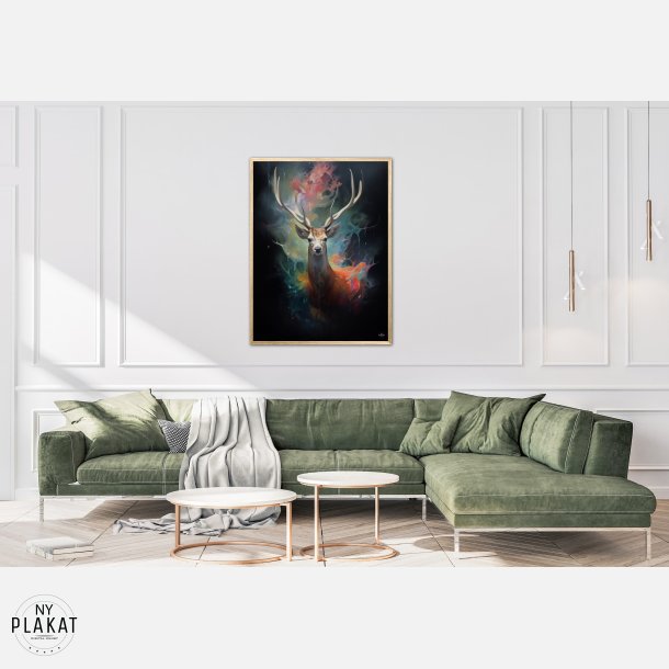 Stag's Radiant Rainbow Journey - Plakat