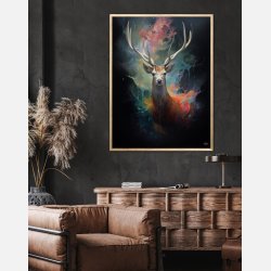 Stag's Radiant Rainbow Journey - Plakat