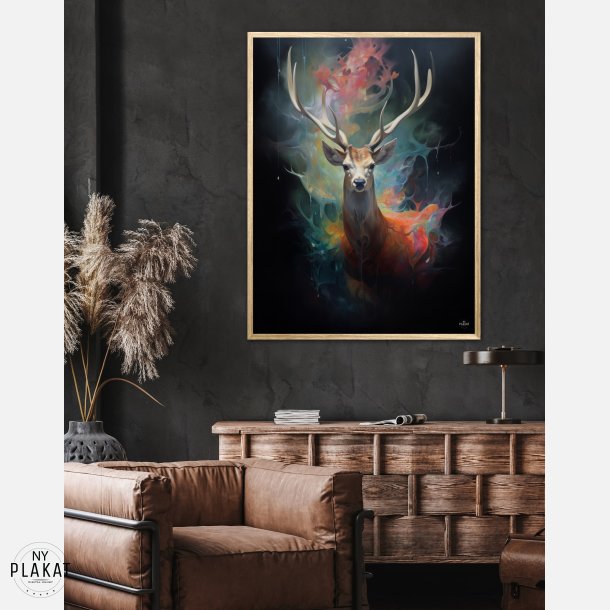 Stag's Radiant Rainbow Journey - Plakat