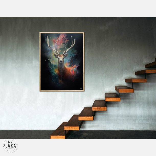 Stag's Radiant Rainbow Journey - Plakat