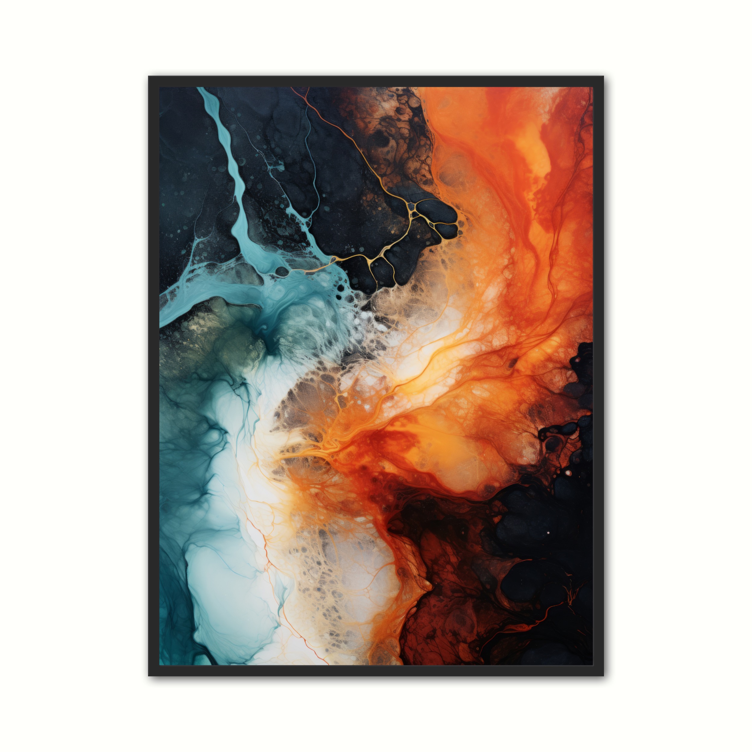 Plakat med Aquatic Reverie - Abstrakt Plakat 21 x 29,7 cm (A4)