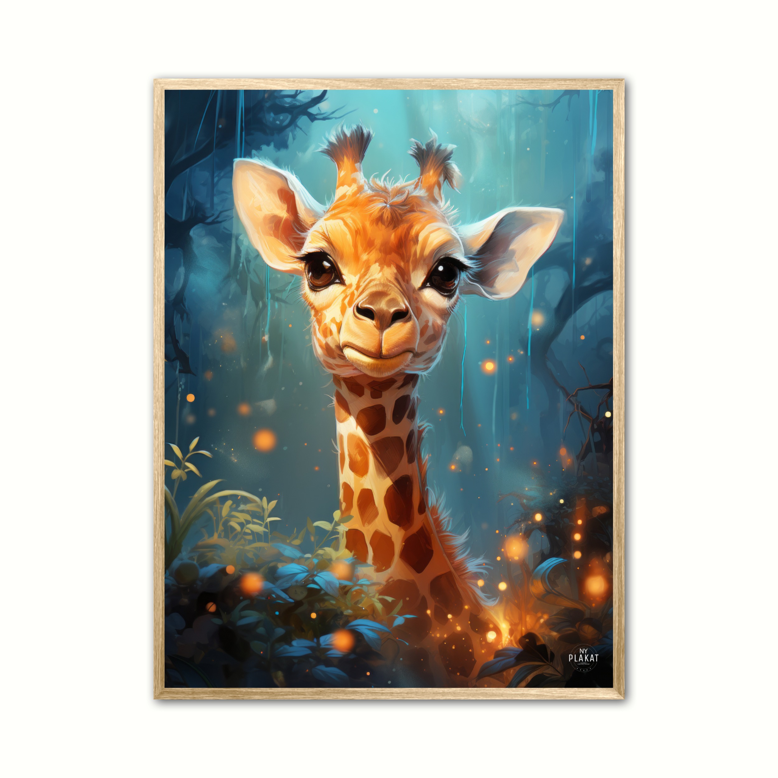 Plakat med Giraffens Skovtur i Mnelys - Giraf Plakat 5 21 x 29,7 cm (A4)