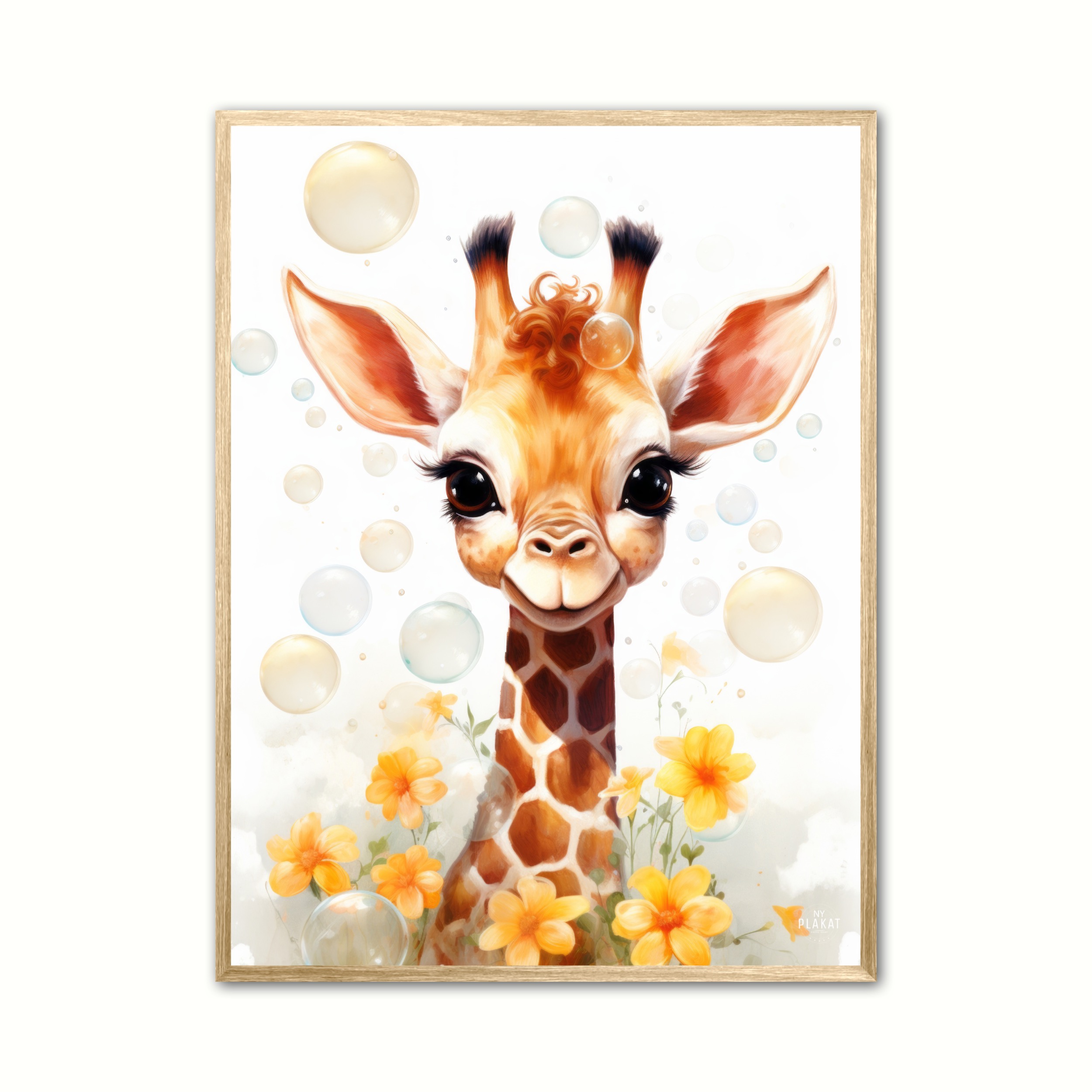 Plakat med Giraffens Bobleleg - Giraf Plakat 14 21 x 29,7 cm (A4)